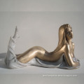 New art work beautiful sexy bronze copper naked nude female art statue